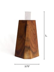 Studio Indigene - Faceted Pyramid Vase | Made of Teak Wood
