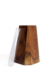 Studio Indigene - Faceted Pyramid Vase | Made of Teak Wood