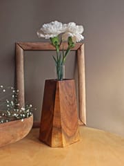 Studio Indigene - Faceted Pyramid Vase | Made of Teak Wood