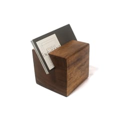 Studio Indigene - Slit Cube Card Holder | Made of Teak Wood