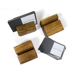 Studio Indigene - Slit Cube Card Holder | Made of Teak Wood