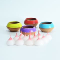 Craftlipi-Pot "DABAR" Candle Holder Set of 4 + 12 HD Candles FREE