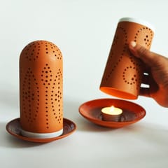 Craftlipi-STRAW 0.5 Candle Holders + 12 tealights FREE
