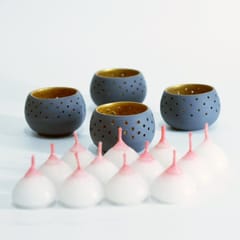 Craftlipi-"DOME" Tealight Holders : Set of 4 + 12 HD Candles FREE