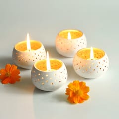 Craftlipi-"DOME" Tealight Holders : Set of 4 + 12 HD Candles FREE