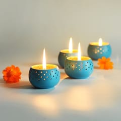 Craftlipi-"DOME" Tealight Holders : Set of 4 + 12 HD Candles FREE