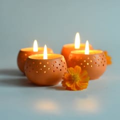 Craftlipi-"DOME" Tealight Holders : Set of 4 + 12 HD Candles FREE