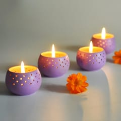 Craftlipi-"DOME" Tealight Holders : Set of 4 + 12 HD Candles FREE