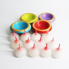 Craftlipi-Pot "PLATO" Candle Holder Set of 4 + 12 HD Candles FREE