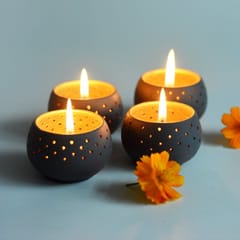 Craftlipi-"DOME" Tealight Holders : Set of 4 + 12 HD Candles FREE