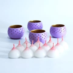 Craftlipi-"DOME" Tealight Holders : Set of 4 + 12 HD Candles FREE