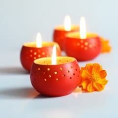 Craftlipi-"DOME" Tealight Holders : Set of 4 + 12 HD Candles FREE