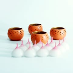 Craftlipi-"DOME" Tealight Holders : Set of 4 + 12 HD Candles FREE