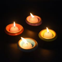Craftlipi-Pot "PLATO" Candle Holder Set of 4 + 12 HD Candles FREE