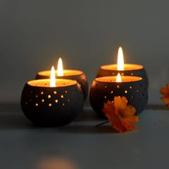 Craftlipi-"DOME" Tealight Holders : Set of 4 + 12 HD Candles FREE