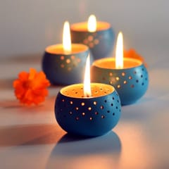 Craftlipi-"DOME" Tealight Holders : Set of 4 + 12 HD Candles FREE