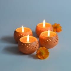 Craftlipi-"DOME" Tealight Holders : Set of 4 + 12 HD Candles FREE