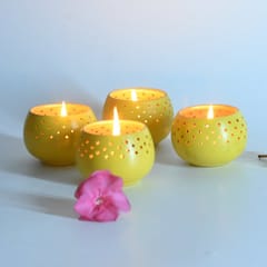 Craftlipi-"DOME" Tealight Holders : Set of 4 + 12 HD Candles FREE