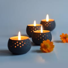 Craftlipi-"DOME" Tealight Holders : Set of 4 + 12 HD Candles FREE