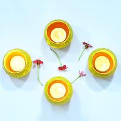 Craftlipi-"DOME" Tealight Holders : Set of 4 + 12 HD Candles FREE
