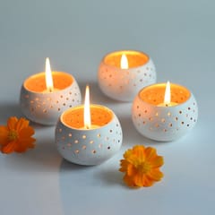 Craftlipi-"DOME" Tealight Holders : Set of 4 + 12 HD Candles FREE