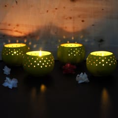 Craftlipi-"DOME" Tealight Holders : Set of 4 + 12 HD Candles FREE