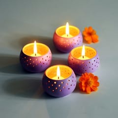 Craftlipi-"DOME" Tealight Holders : Set of 4 + 12 HD Candles FREE