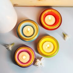 Craftlipi-Pot "PLATO" Candle Holder Set of 4 + 12 HD Candles FREE