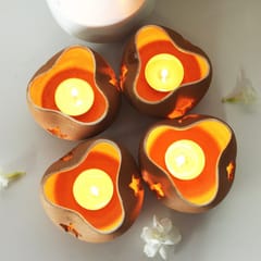 Craftlipi-Chirag 3 Candle Holder  Set of 4 + 12 tealights FREE