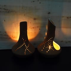 Craftlipi-FOUNTAIN2 Candle Holder Set Of 2 + 12 tealights FREE