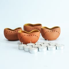 Craftlipi-Chirag 2 Candle Holder Set of 4 + 12 tealights FREE