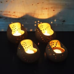 Craftlipi-Chirag 2 Candle Holder Set of 4 + 12 tealights FREE