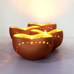 Craftlipi-Chirag 2 Candle Holder Set of 4 + 12 tealights FREE