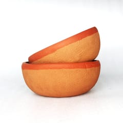 Craftlipi-SHALLOW JUTE TEXTURED Terracotta Planter   Set of 2
