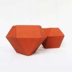 Craftlipi-D'MOND-2 Terracotta Planter  Set of 2