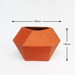 Craftlipi-D'MOND-2 Terracotta Planter  Set of 2