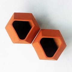 Craftlipi-D'MOND-2 Terracotta Planter  Set of 2