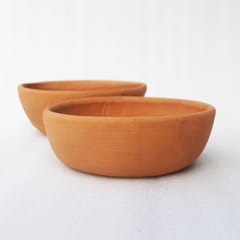 Craftlipi-SHALLOW PLAIN Terracotta Planter  Set of 2