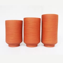 Craftlipi-BARREL (L) Terracotta Planters Set of 3