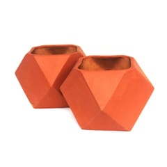 Craftlipi-D'MOND-3 Terracotta Planter Set of 2