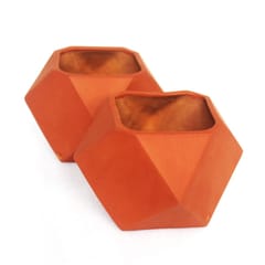 Craftlipi-D'MOND-3 Terracotta Planter Set of 2