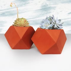 Craftlipi-D'MOND-3 Terracotta Planter Set of 2