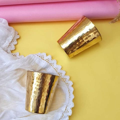 P-Tal-Set of Dessert Glasses - Brass Tea Glasses