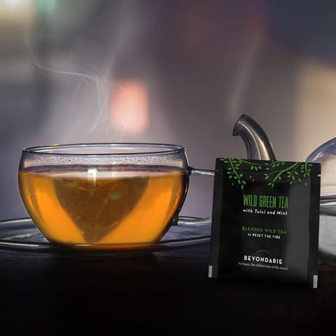 Beyondarie-Wild Green Tea with Tulsi and Mint (Tea Pyramids)