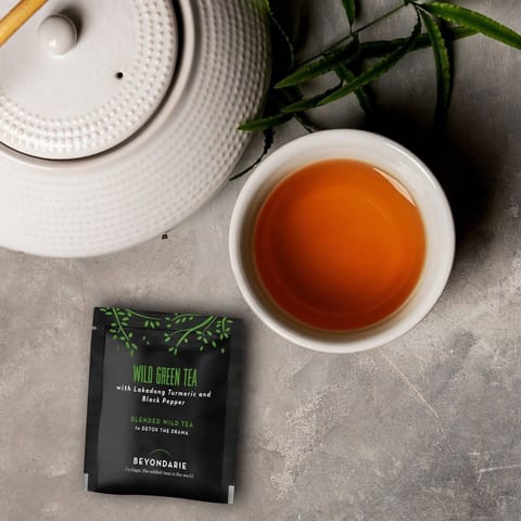 Beyondarie-Wild Green Tea with Lakadong Turmeric and Black Pepper (Tea Pyramids)