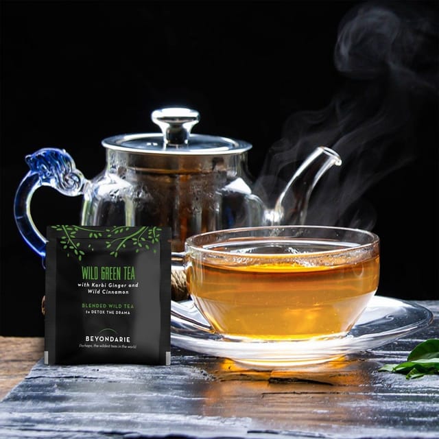 Beyondarie-Wild Green Tea with Karbi Ginger and Wild Cinnamon (Tea Pyramids)