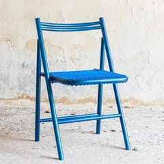 Rhizome-Blue - Skinny Folding Chair - Made from Bamboo