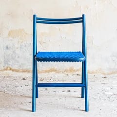 Rhizome-Blue - Skinny Folding Chair - Made from Bamboo