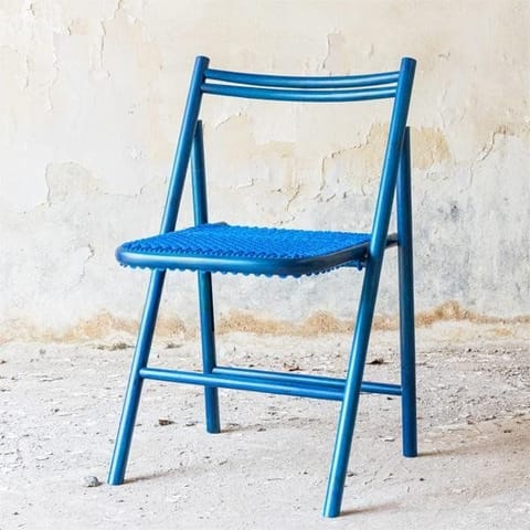 Rhizome-Blue - Skinny Folding Chair - Made from Bamboo