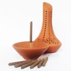 Craftlipi-"FOUNTAIN" Incense Stick Stand with Pure Dhuna (Natural Resin) Sticks 100pcs : COMBO